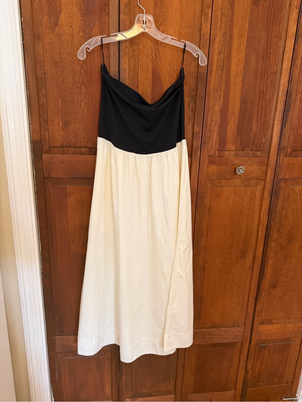 Aritzia Black & Cream Two-Tone strapless  Dress